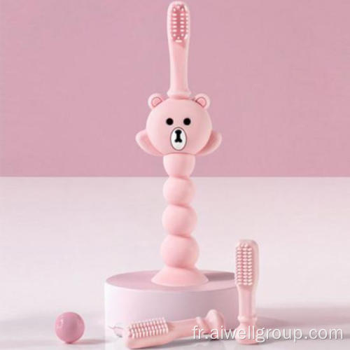 Baby Cartoon Bear Training Nettoyage Brosse à dents